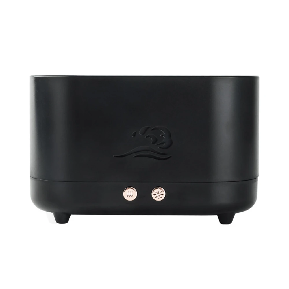 Flame Aroma Diffuser Automatic Power Off Colorful Breathing Light Quiet Lamp Flame Atomizing Humidifier Black