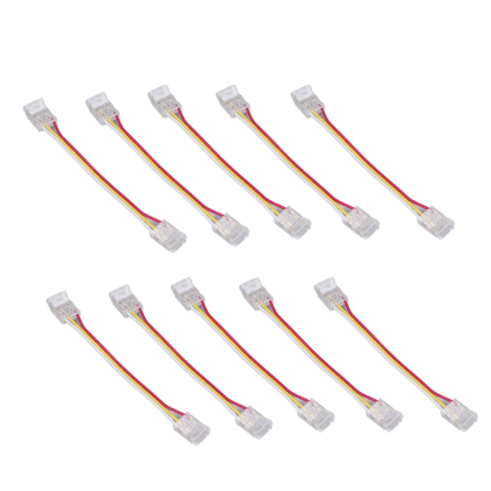 10pcs LED Strip Light Connector Kit 3Pin 10mm Quick Connection Strong Compatibility COB Light Strip Connector for Warehouse