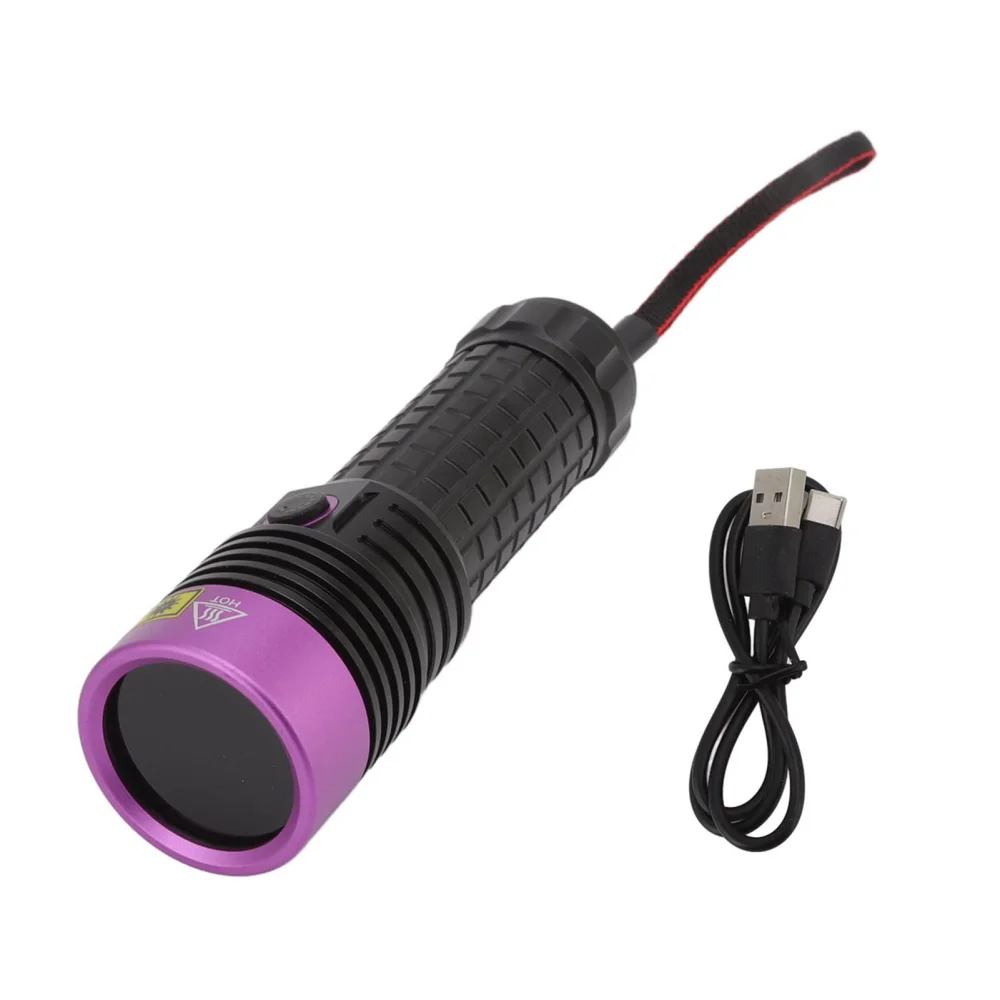 Y40 Purple Light Flashlight High Power LED 365NM UV Torch Light For Oil Contamination Detection Jewelry Identification