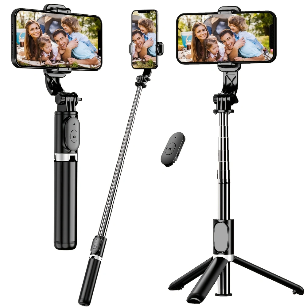 40" Extendable Cell Phone Selfie Stick, Smartphone Tripod Stand With Wireless Remote, 360° Rotation For Apple IPhone Samsung Android Smartphones