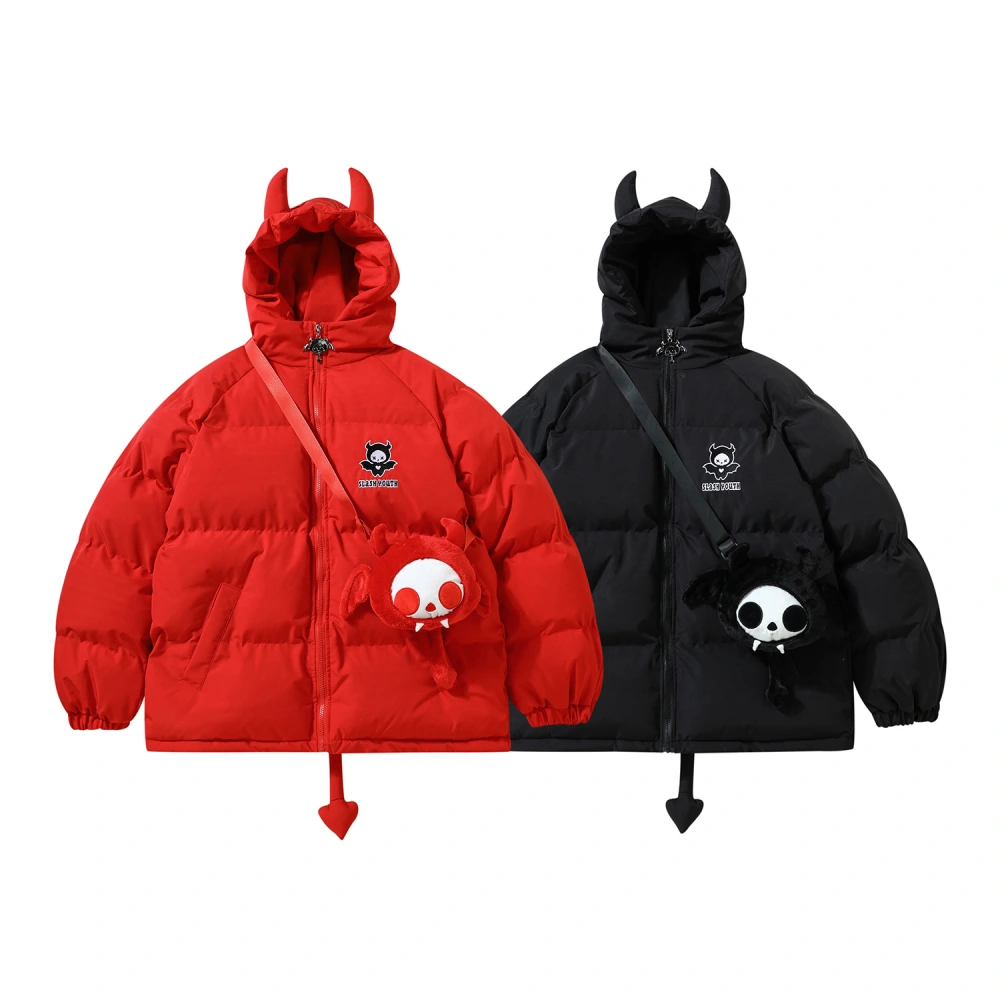 Winter new thickened warm little devil hooded padded jacket