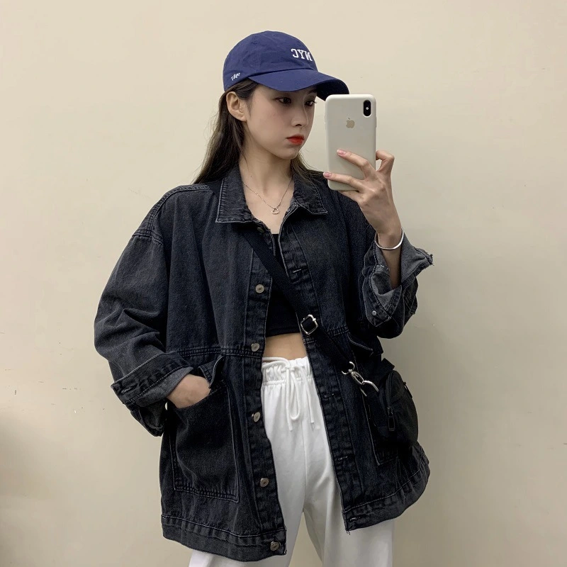 Autumn New Denim Jacket Women Loose Mid-length All-match Jacket Top