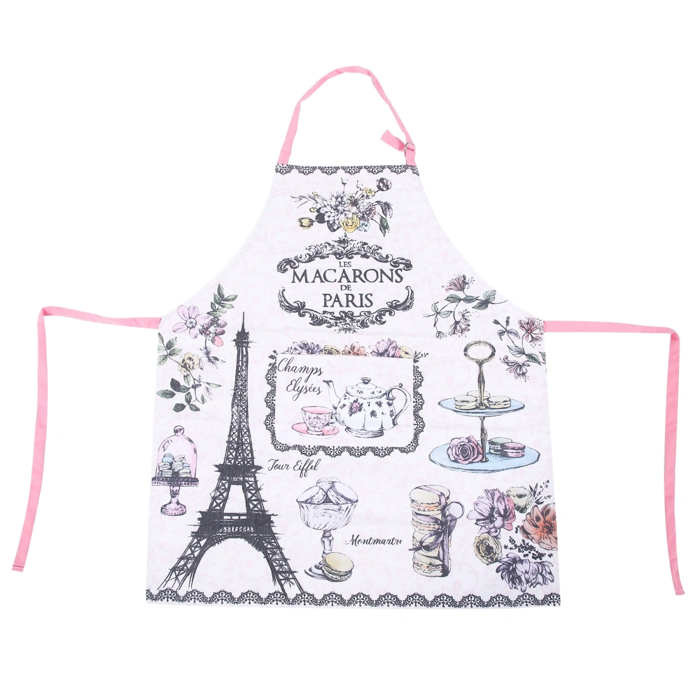 Kitchen Apron Women Men Sleeveless Cartoon Printed Household Apron for Cooking BakingType 1