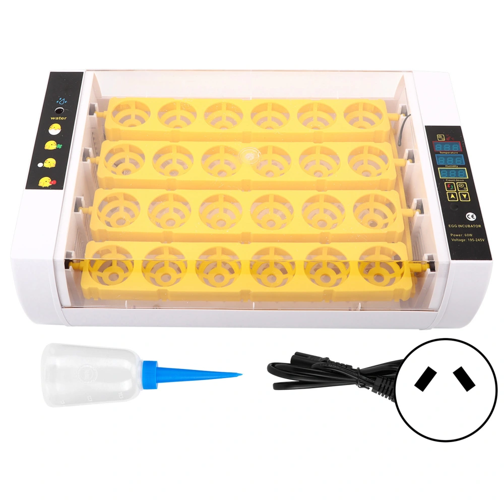 60W Incubator Intelligent FullAutomatic Eggs Hatcher 24 Eggs Hatching Machine for Chicken Duck(Prise AU 220V )