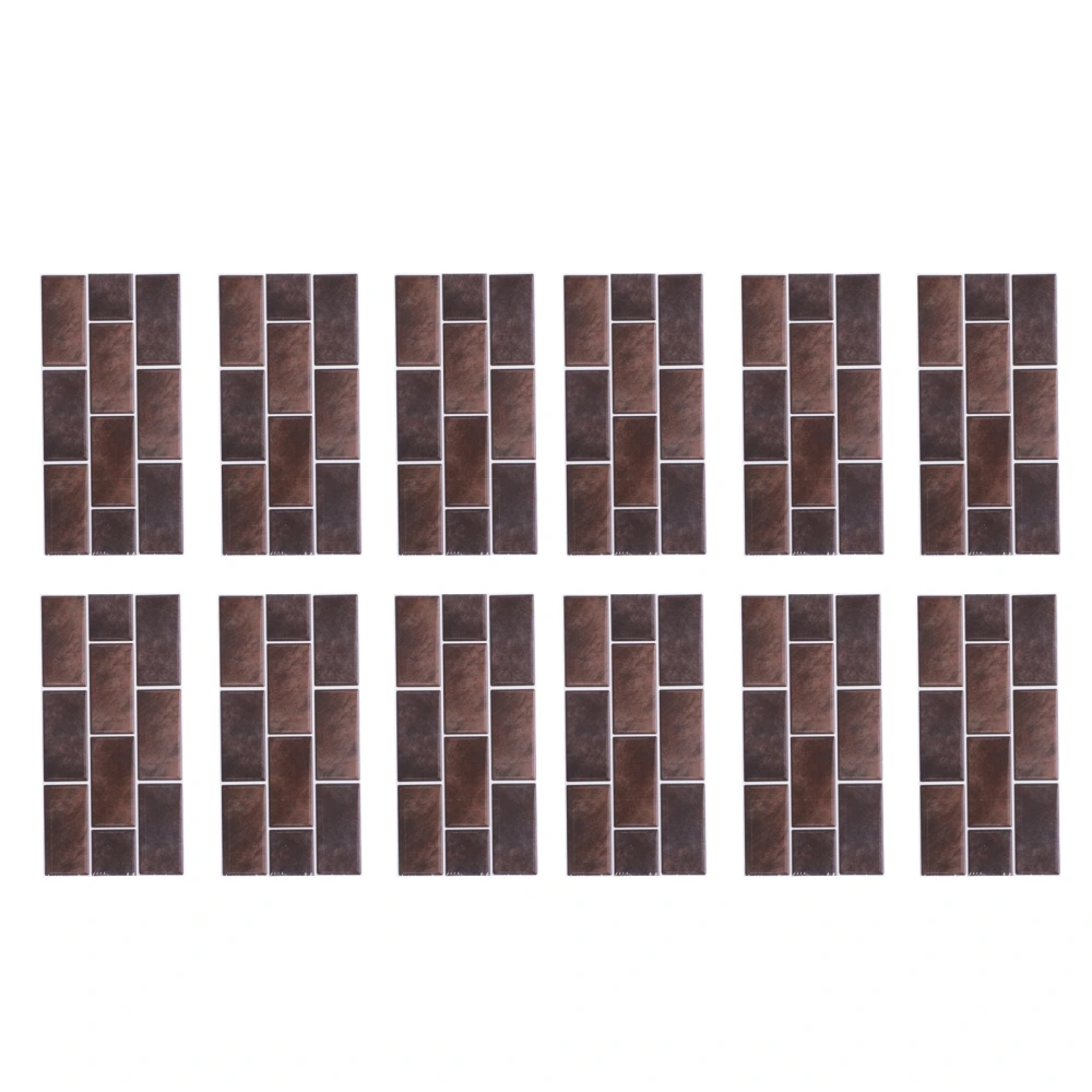 2 Sets Tile Sticker Retro Classic Self Adhesive Waterproof Sticker Kitchen Bathroom Wall Decor(FG01 Mocha Brown )