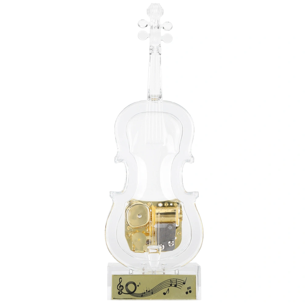 Cello Shaped Music Box with LED Lights Transparent Musical Box Wedding Birthday Gift