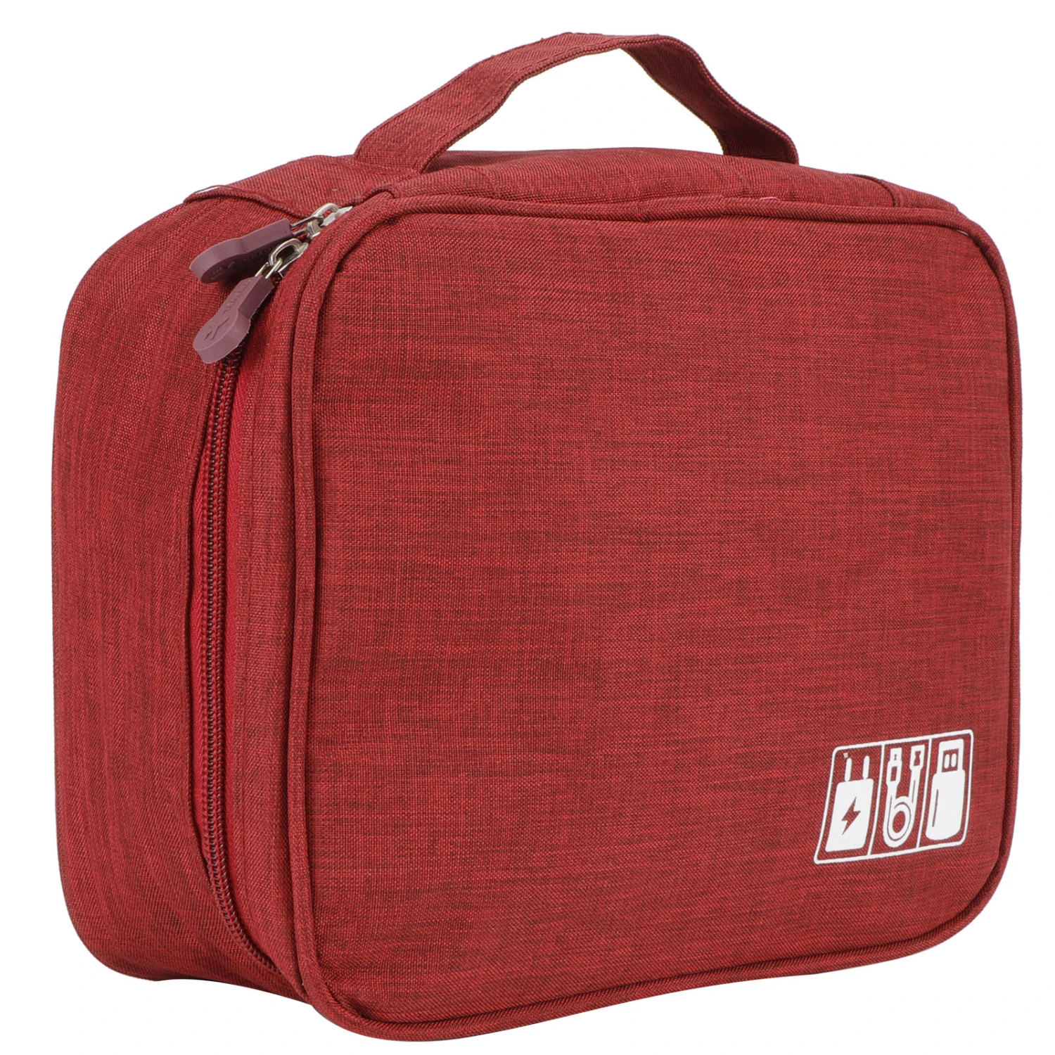 Multifunction Storage Bag Electronic Accessories Cable Cord USB Drive Organizer Storage HolderRed