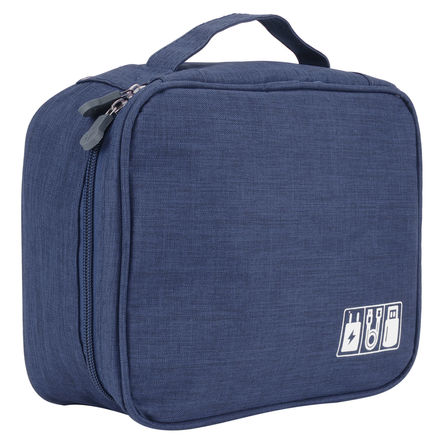 Multifunction Storage Bag Electronic Accessories Cable Cord USB Drive Organizer Storage HolderNavy Blue