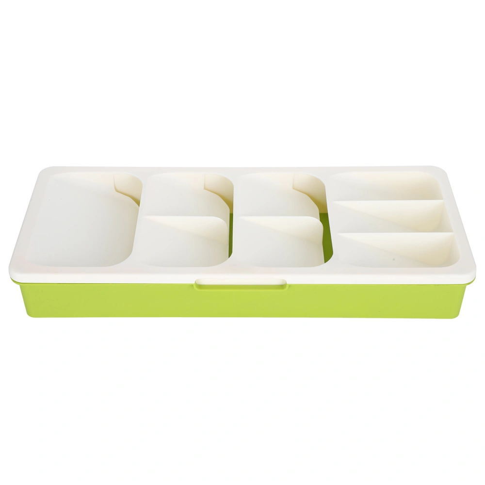 Knives and Forks Organizer Multiple Layers Spoon Holder Separation Kitchen Tableware Box(Off White )