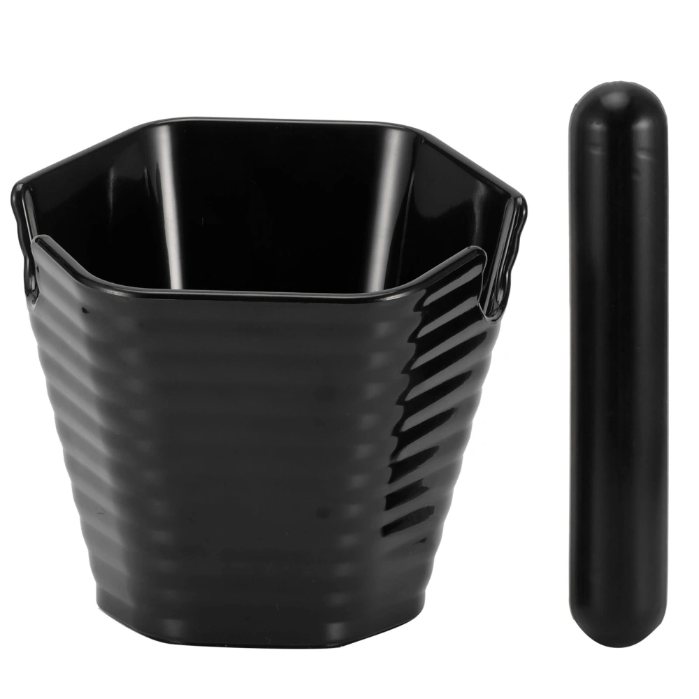 Hexagonal Style Coffee Knock Box Non‑Slip Coffee Grounds Bucket with Knock Bar Household Black