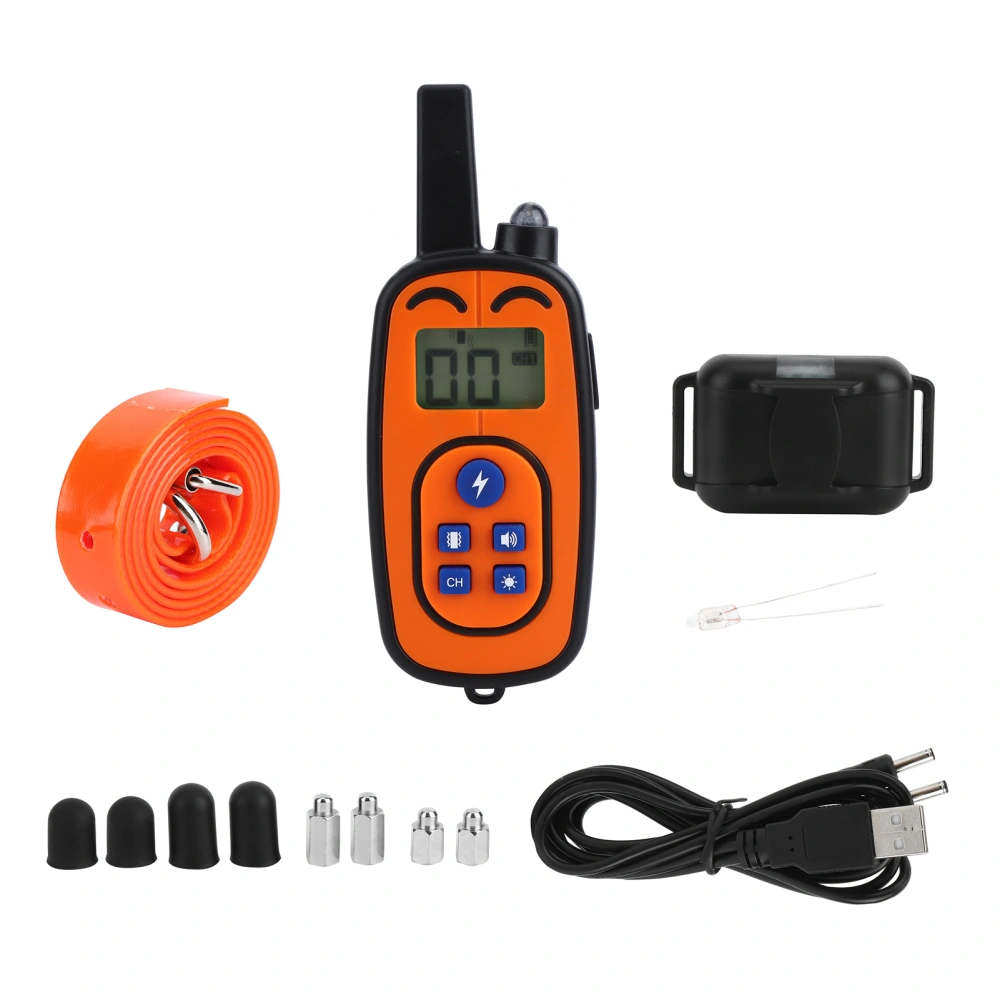 Dog Training Collar Waterproof Remote Controller Anti Bark Neck for SmallBreed Dog 13x5x2cm(Orange )