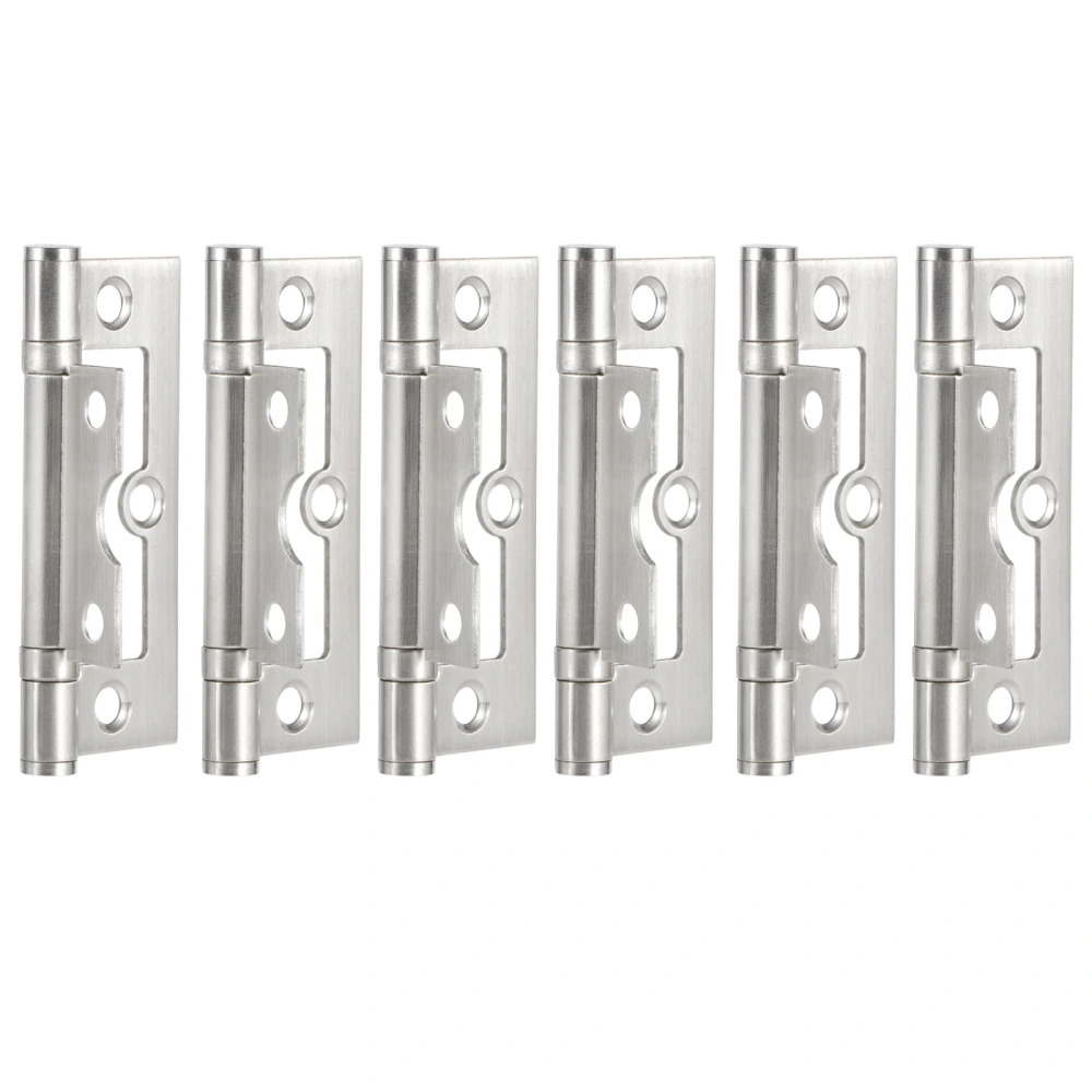 6PCS Stainless Steel Hinge Mute Door Window Flat Open Hinge Furniture Hardware Accessories