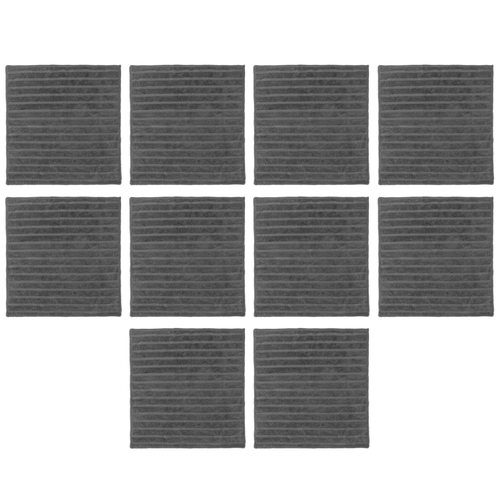 10pcs Microfiber Towel Quick Dry Strong Water Absorbent Soft Cleaning Cloth 30 x 30cm Grey