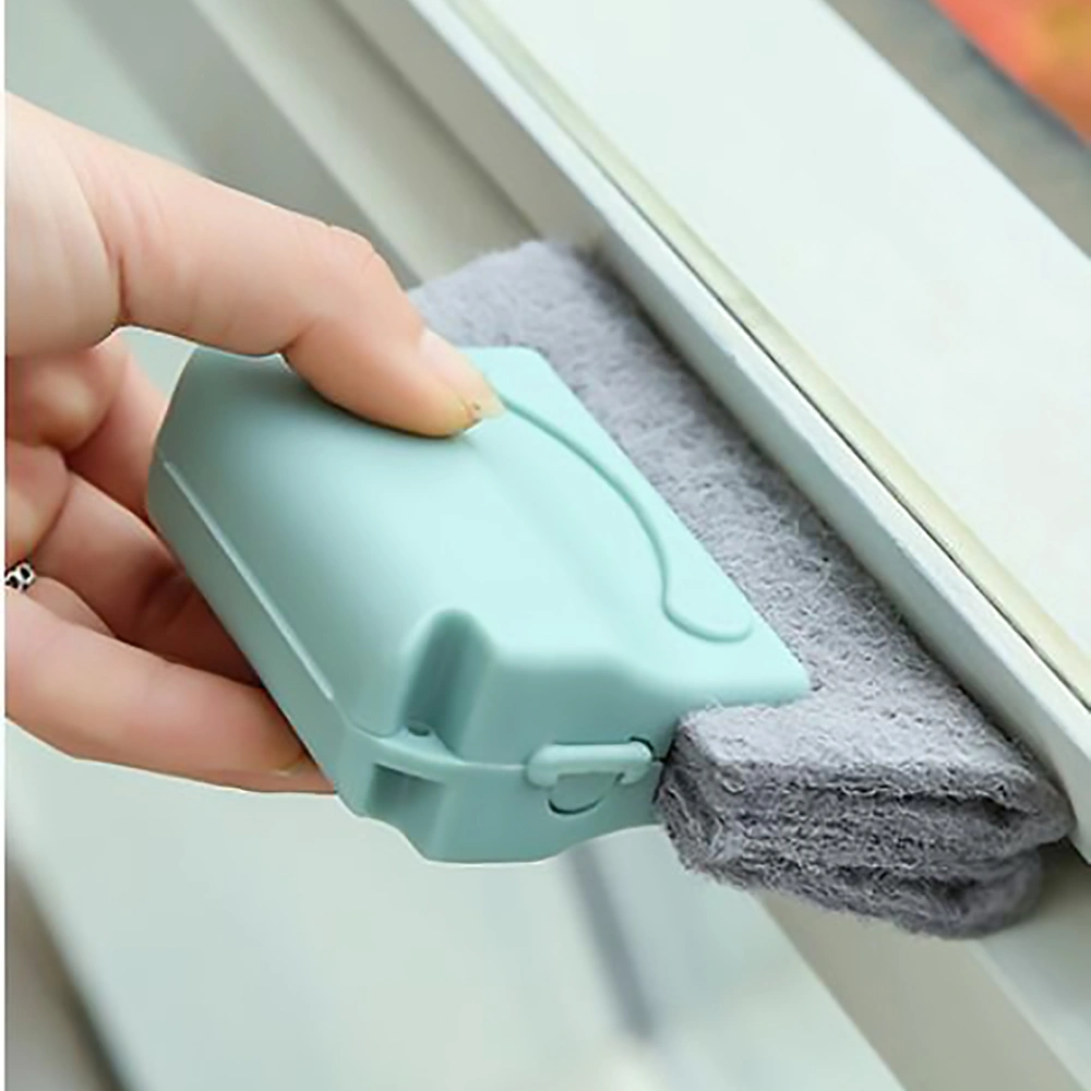 (Independent station monopolys) Clean the crevices of window grooves, brush, window grooves cleaning brush, cleaning tool, small brush for cleaning doors and windowes groovesblue-green