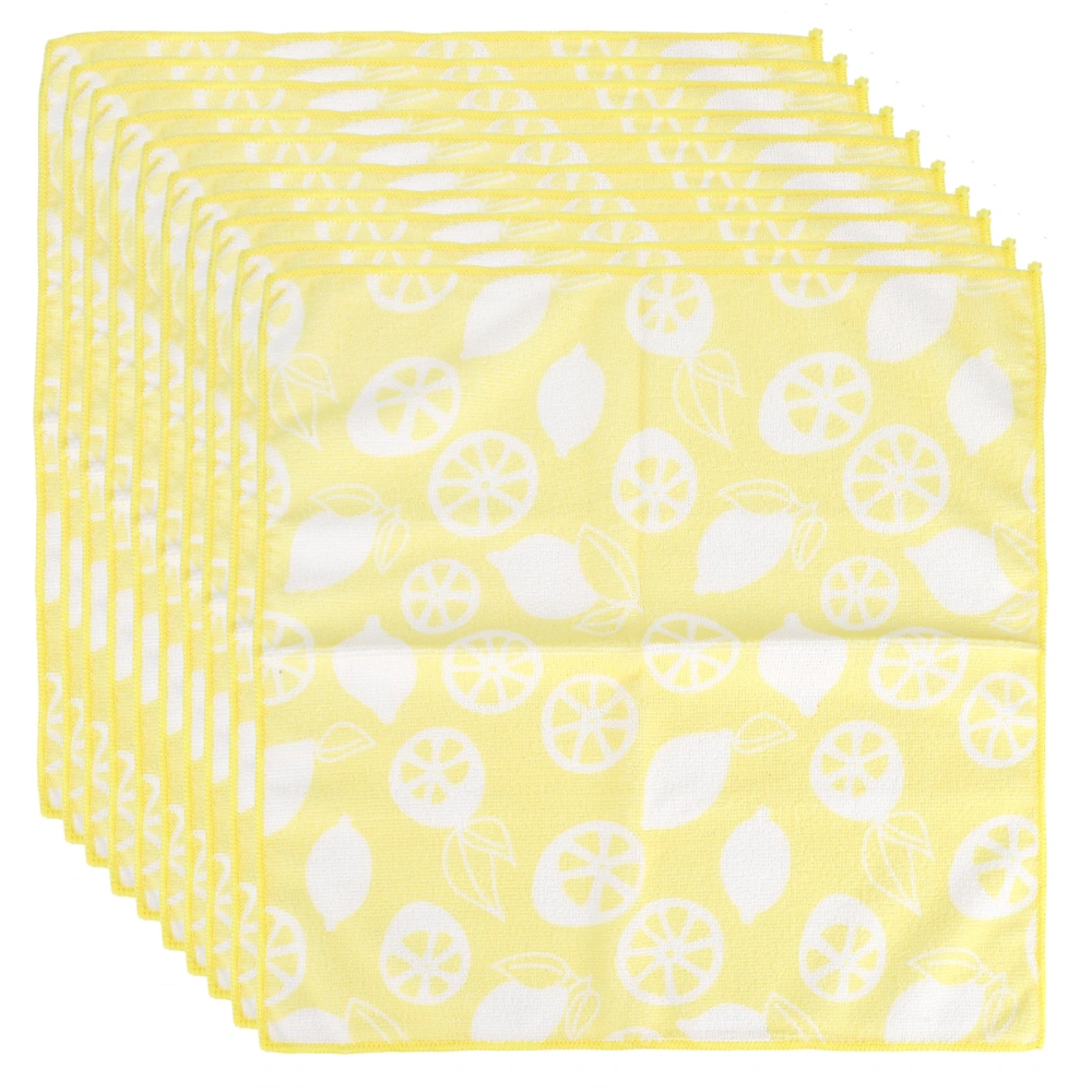 10PCS 40x40cm Fruit Pattern Reactive Printed Towel Super Absorbent Microfiber Towel Kitchen Use