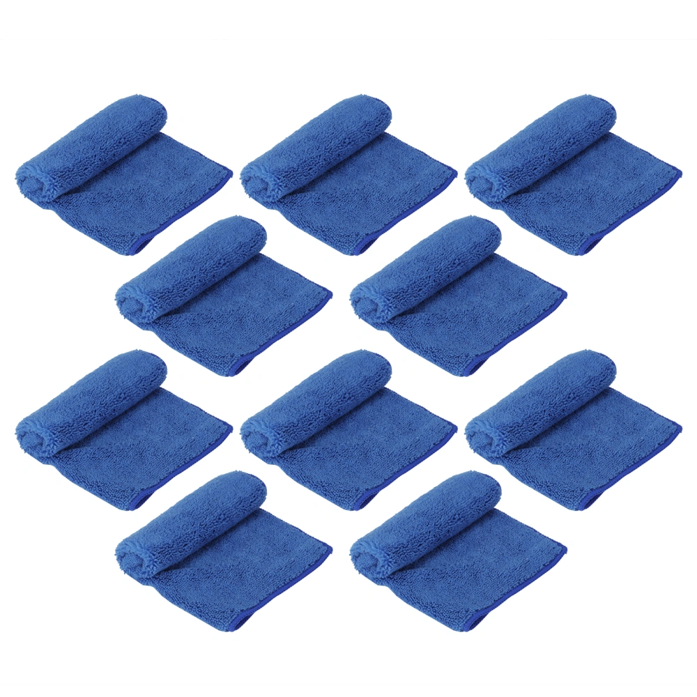 10Pcs Blue Clean Towel Square Soft Microfiber Towel Home Kitchen Cleaning Supplies