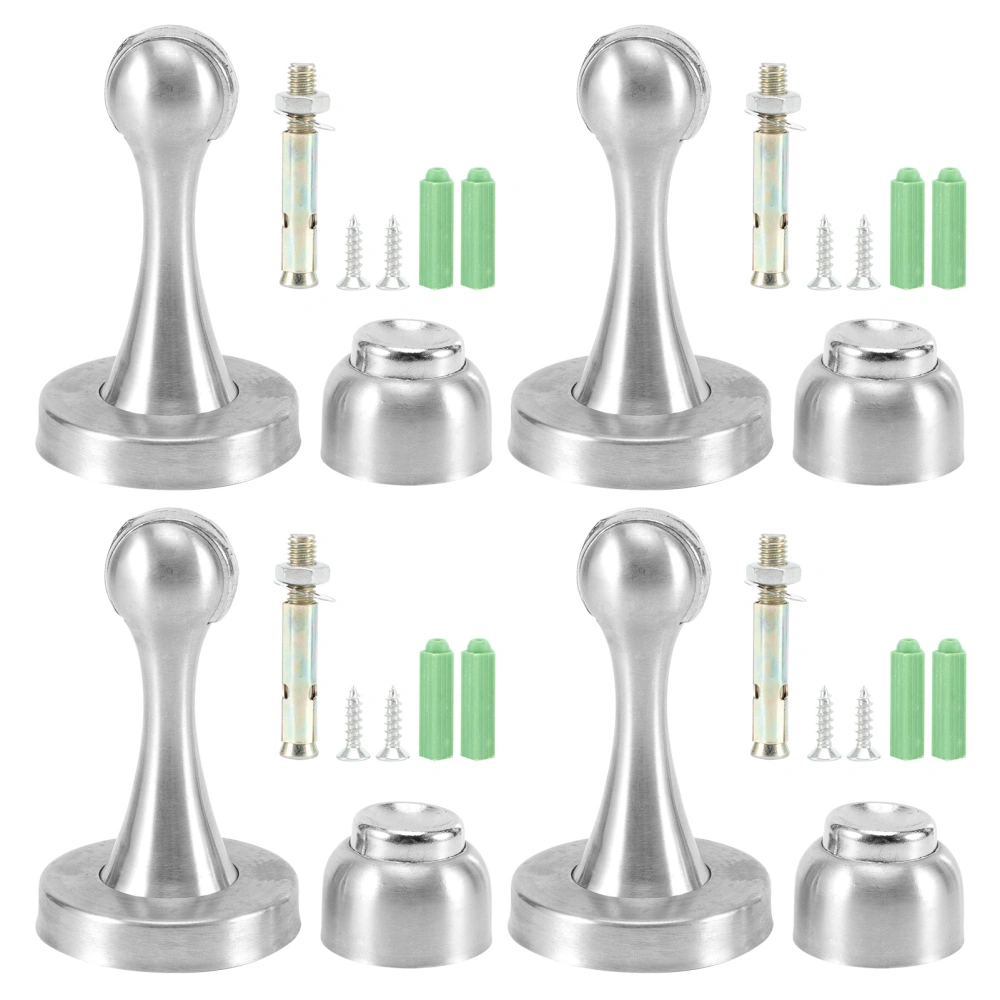 4pcs/Set Door Stopper Stainless Steel Modern Magnetic Door Stop Holder Catch for Home