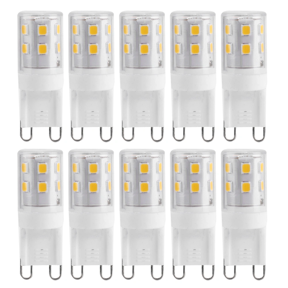 10PCS 2W G9 Ceramic Base 16LED Light Bulbs for Ceiling Wall Lamp Home Lighting 230VWarm Light