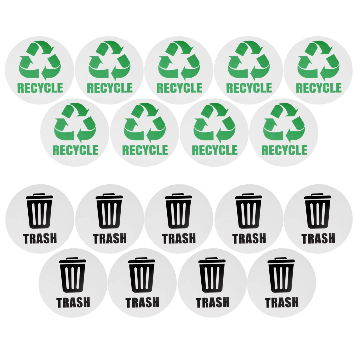 18PCS /Set Waterproof Self Adhesive Recycle Trash Sticker Decal for Cans Garbage Containers Bins