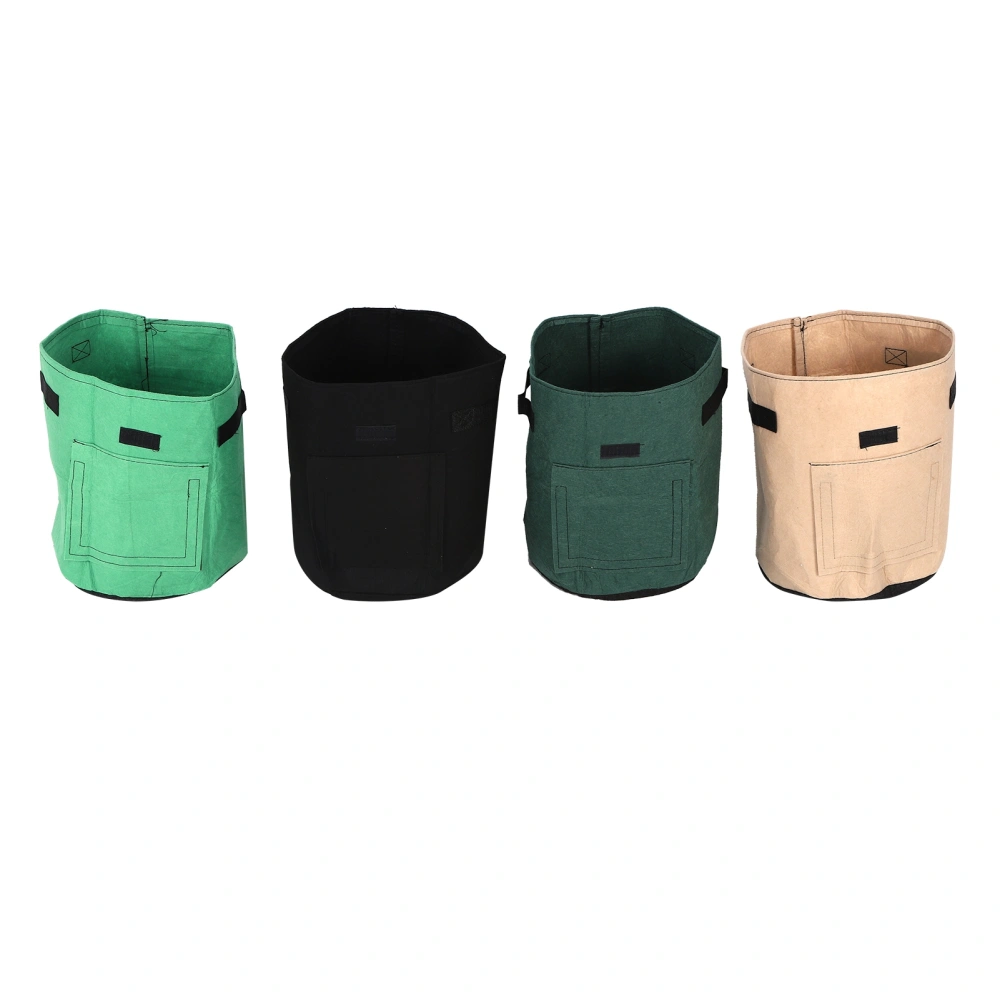 4Pcs Plant Growth Bag Felt Vegetables Flowers Growing Nursery Container for Garden Courtyard