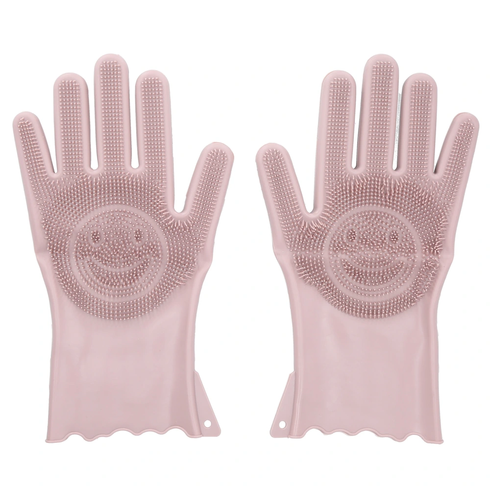 Silicone Gloves Anti-Scalding Waterproof Dish-Washing Gloves for Home Kitchen BathroomDusty Pink