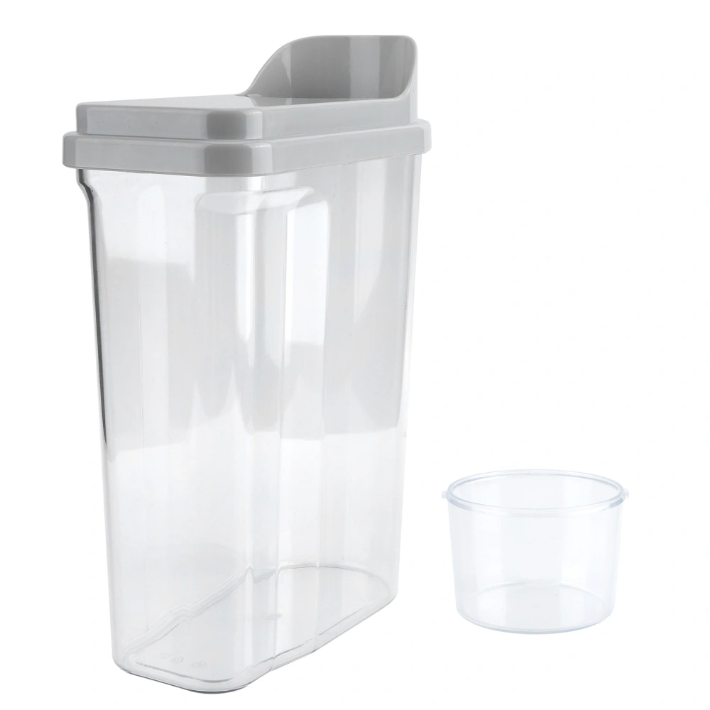 2.5L Waterproof Sealed Food Grain Storage Container Jar Transparent Cereal DispenserGray