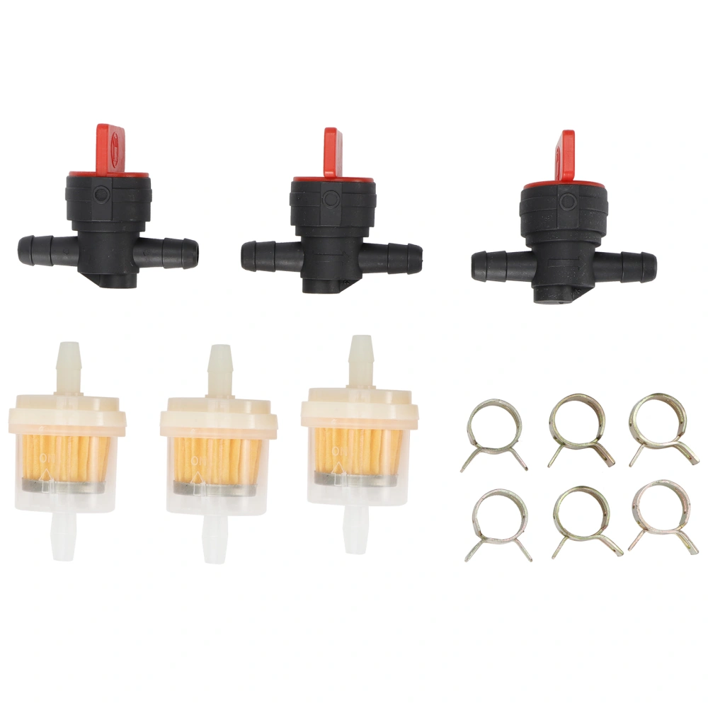 G1/4 Gas Tank Shut Cut Off Valve Filter Clamp Kit for Garden Brush Cutter Lawn Mower Carburetor