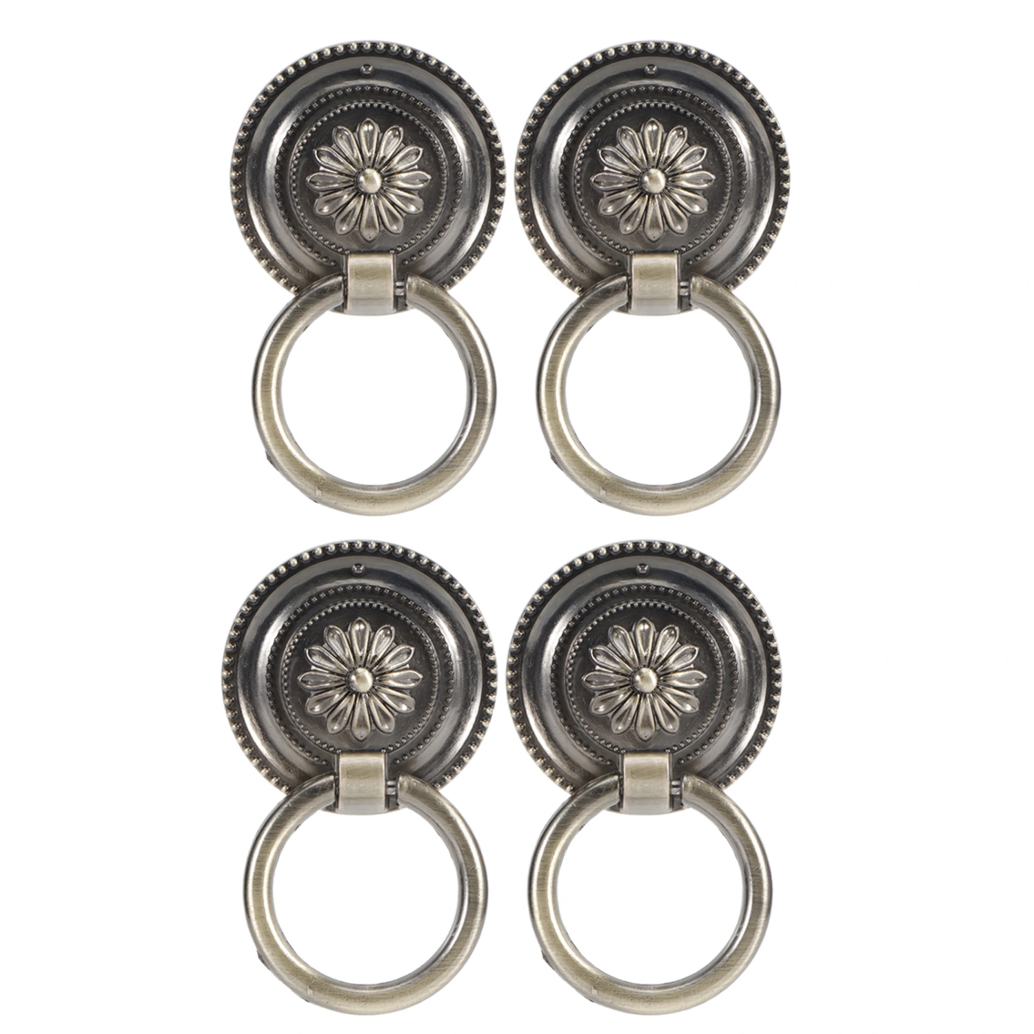 4Pcs Door Ring Knocker Antique Zinc Alloy Drawer Closet Cabinet Handles Hardware FittingBronze