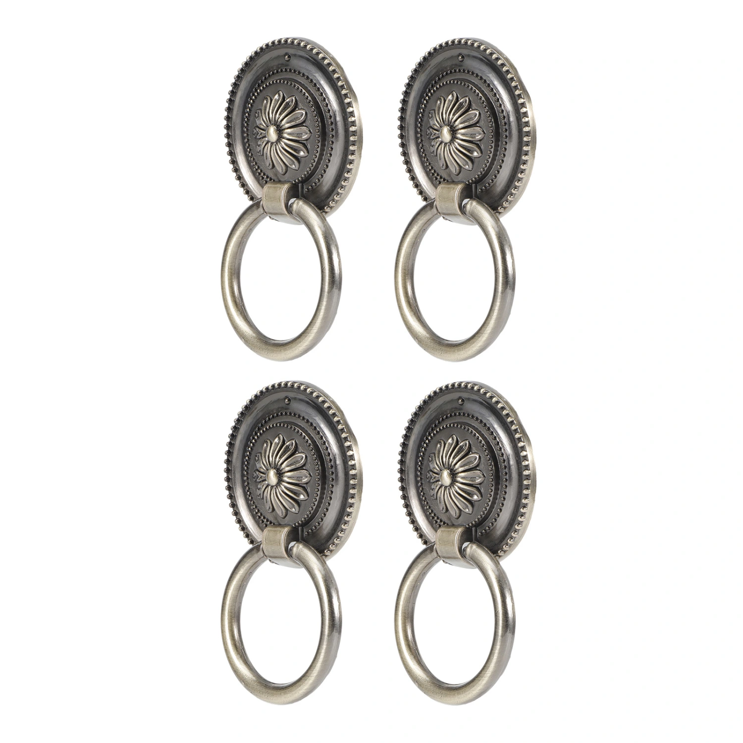 4Pcs Door Ring Knocker Antique Zinc Alloy Drawer Closet Cabinet Handles Hardware FittingBronze