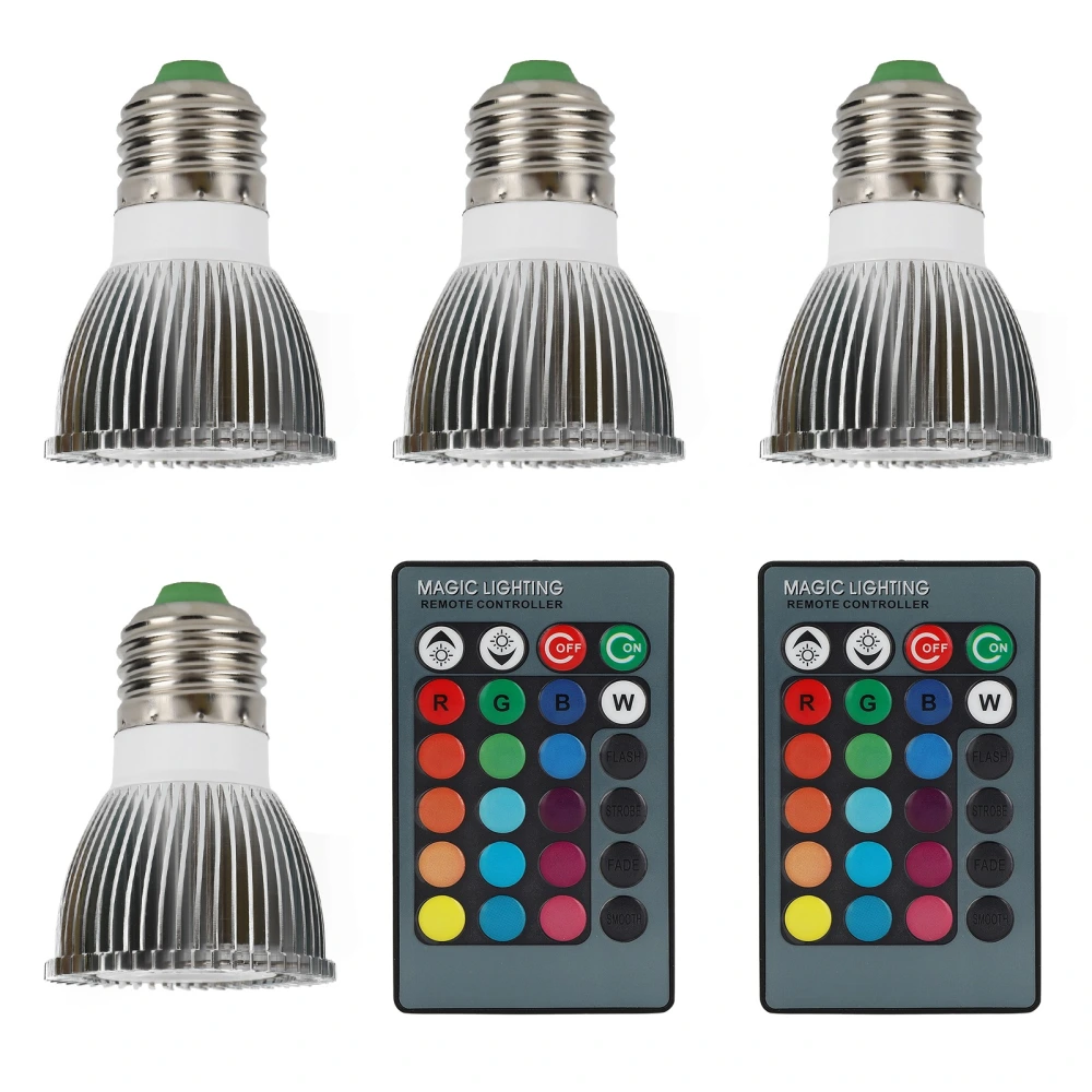 Aluminium Alloy 40WRGB LED Spotlight Light RGB Remote Control Lamp Cup 85‑265V E27