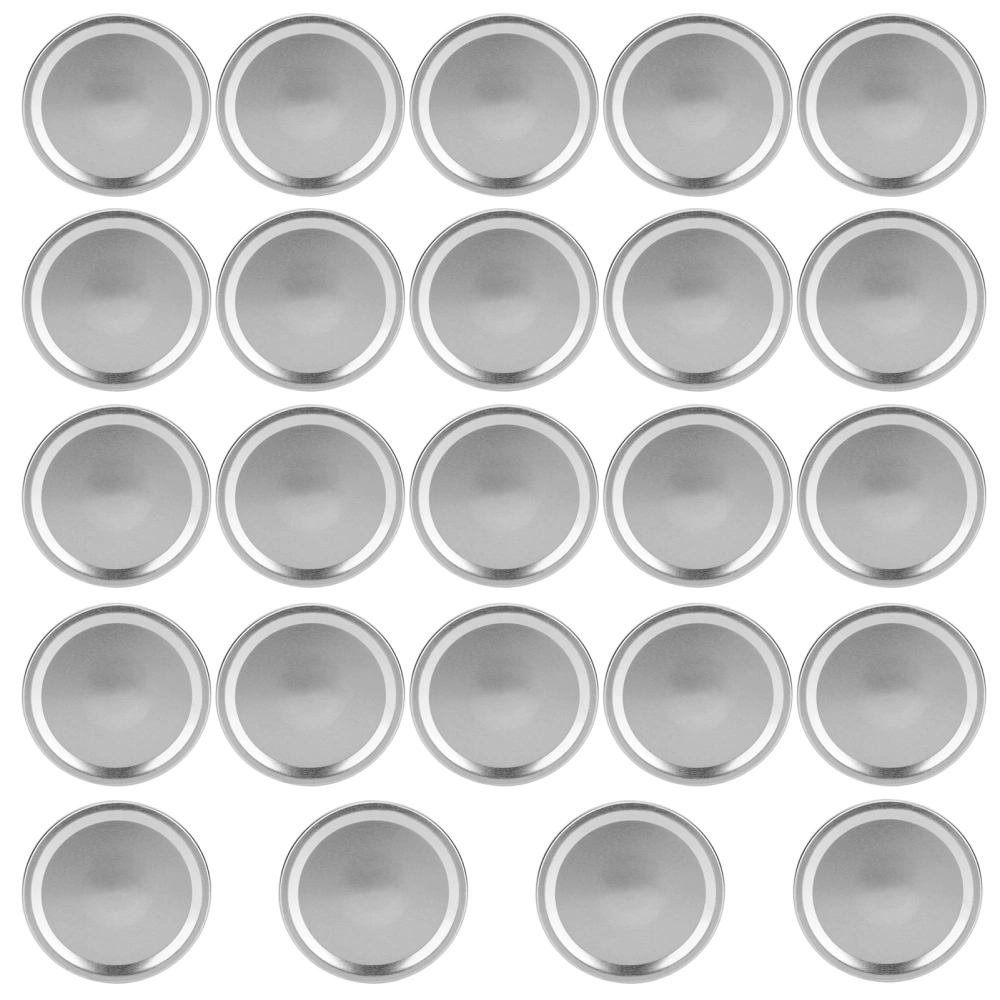 24PCS Round Split Type Lids Canning Jar Sealing Storage Covers for Regular Wide Mouth Jar(Silver 70mm)