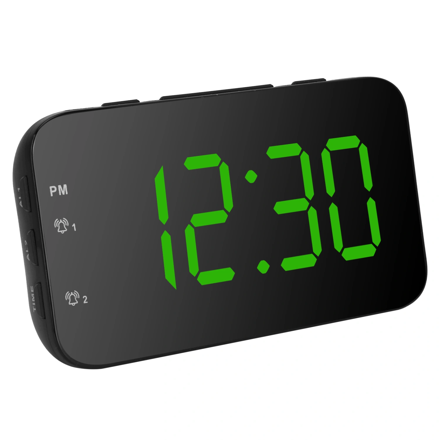 LED Digital Alarm Clock Portable Desk Clock with Snooze for Bedroom Home TravelGreen
