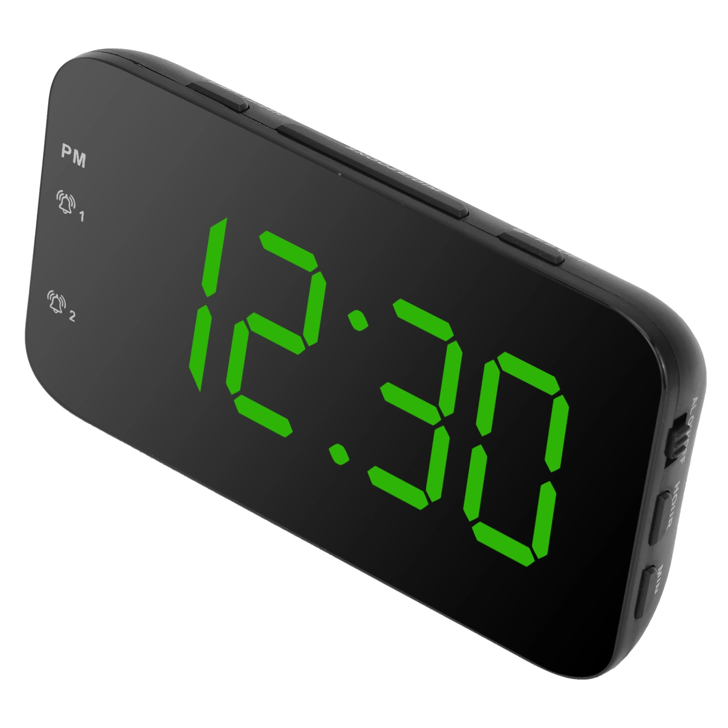 LED Digital Alarm Clock Portable Desk Clock with Snooze for Bedroom Home TravelGreen