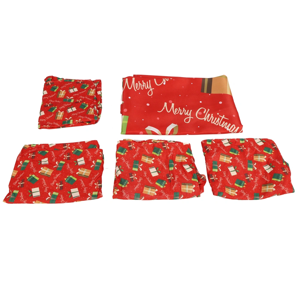 Christmas Tablecloth Chair Covers Set for Home Kitchen Dining Room Festive DecorationGift Box 140x140cm