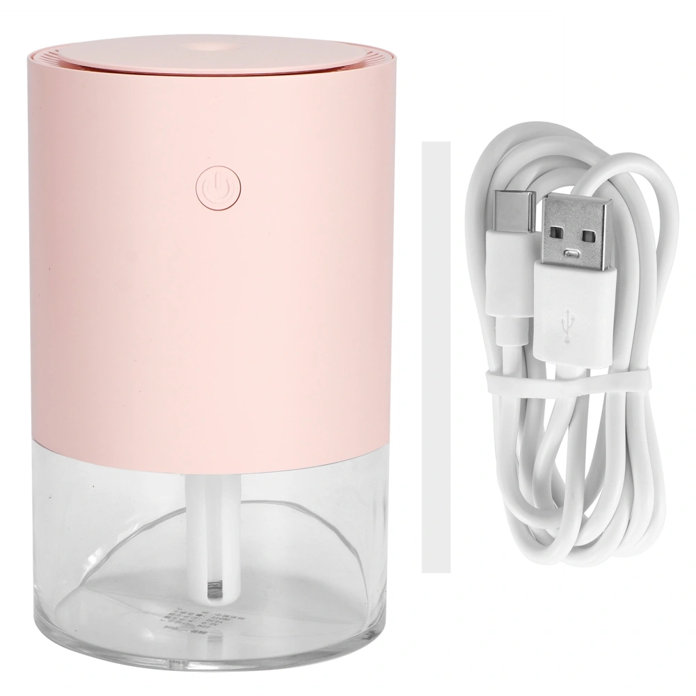 350ml Mute Desktop USB Rechargeable Air Humidifier with Ambient Light for Home Office UsePink