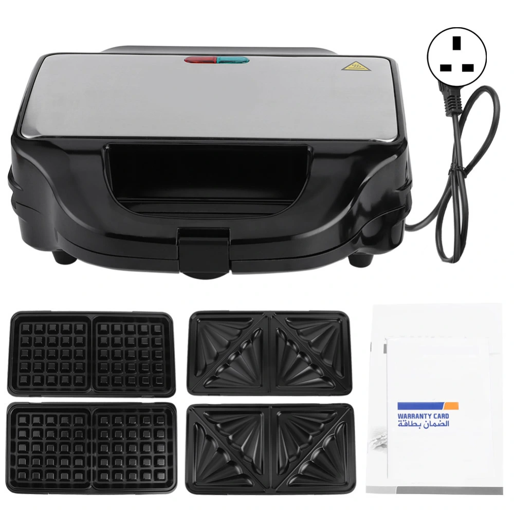 900W 3in 1 Multifunction Sandwich Maker Waffle Panini Breakfast Grilling Machine 220&#8209;240VUK Plug