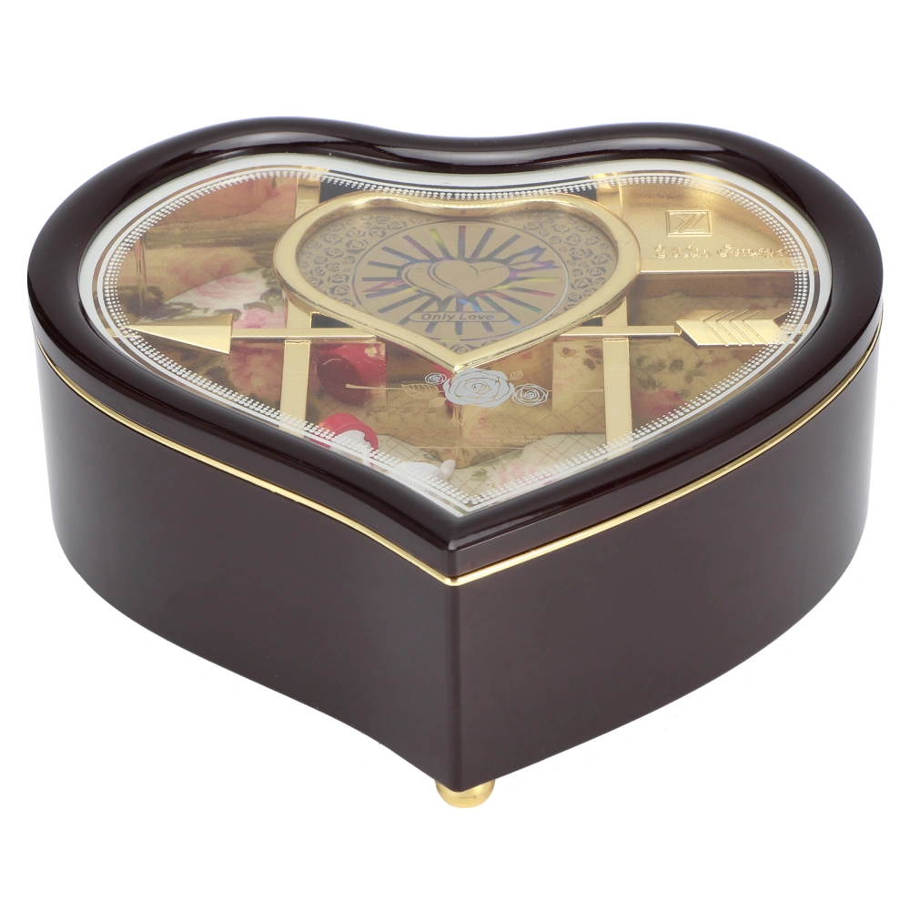 Heart Shape Jewelry Organizer Storage Music Box with Dancer Girl Musical Box Gift