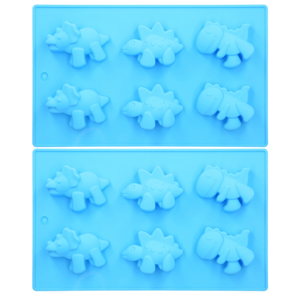 2PCS Dinosaur Pattern Silicone Fondant Chocolate Cake Mold DIY Mould for Sugarcraft Cake Decoration