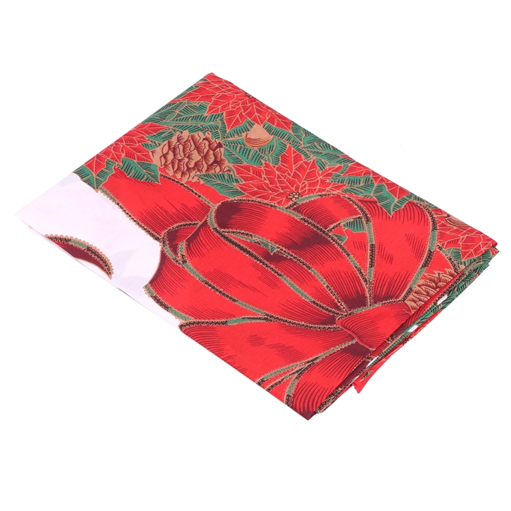 Christmas Polyester Printing Table Cloth Cover for Home Kitchen Party Tabletop DecorationD Type Bowknot Pattern