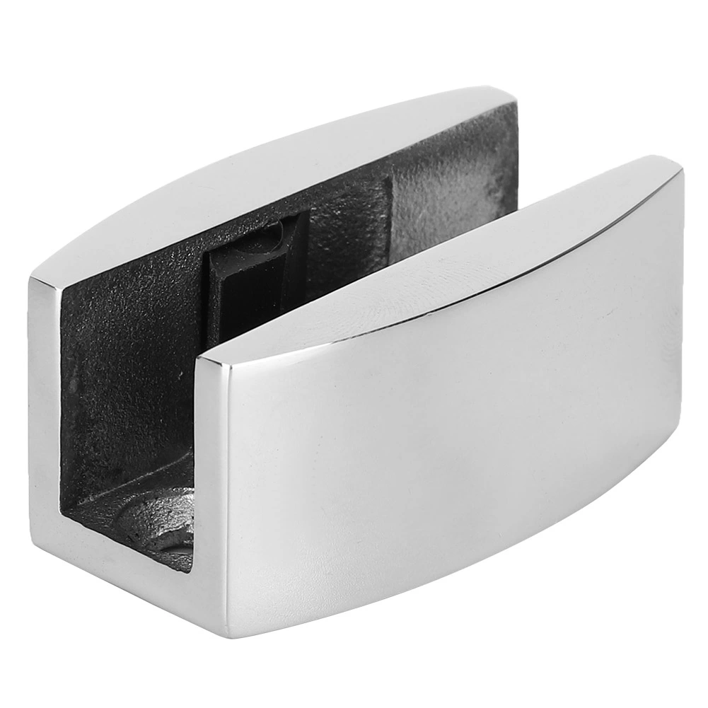 Stainless Steel Door Floor Roller Guide U‑Shaped Swing Stopper Bath Room Accessory for Glass Sliding Doors(Glossy )