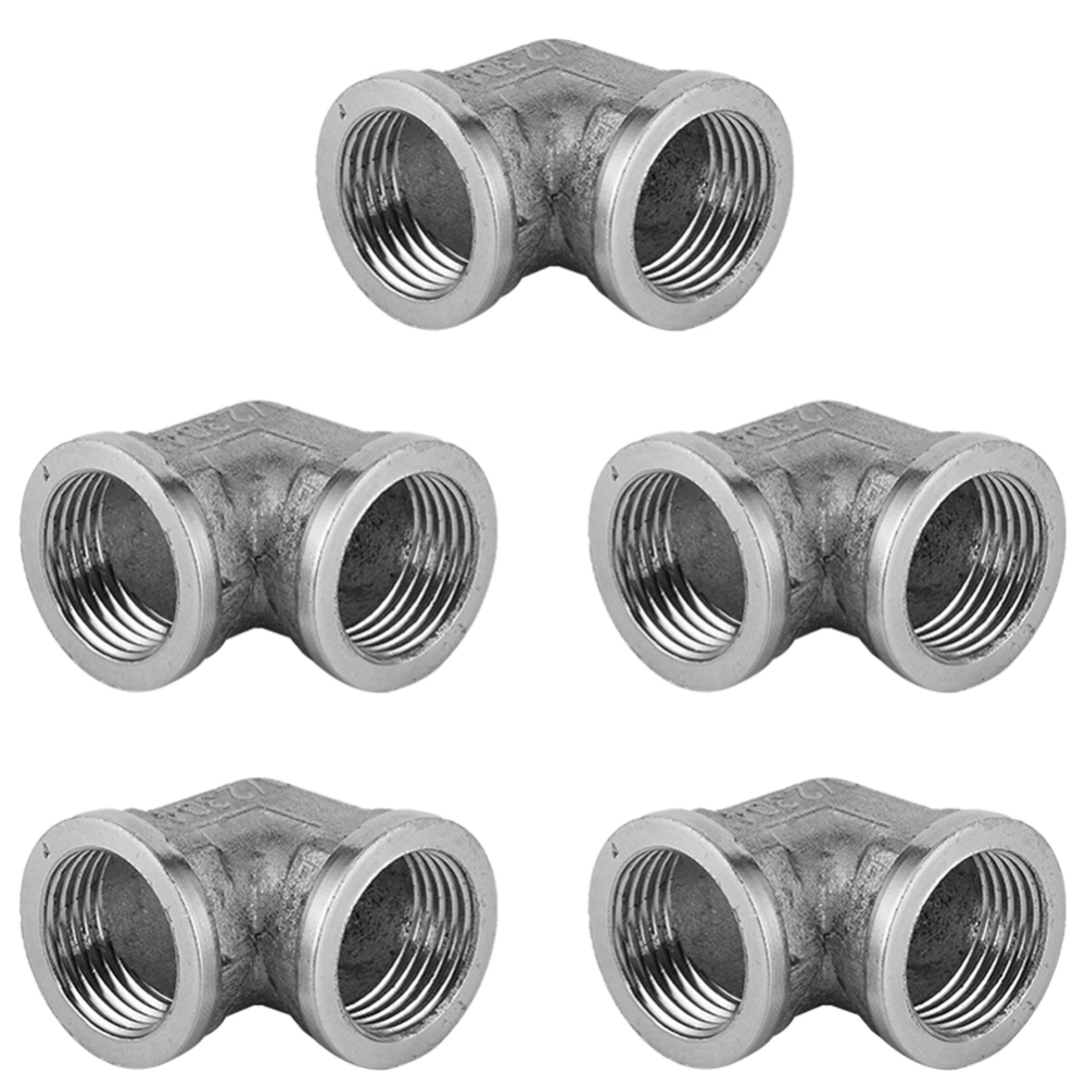 5Pcs 304 Stainless Steel 90 Degree Elbow Connector Adapter Fittings for Pipe ConnectionElbow Female Thread G1/2