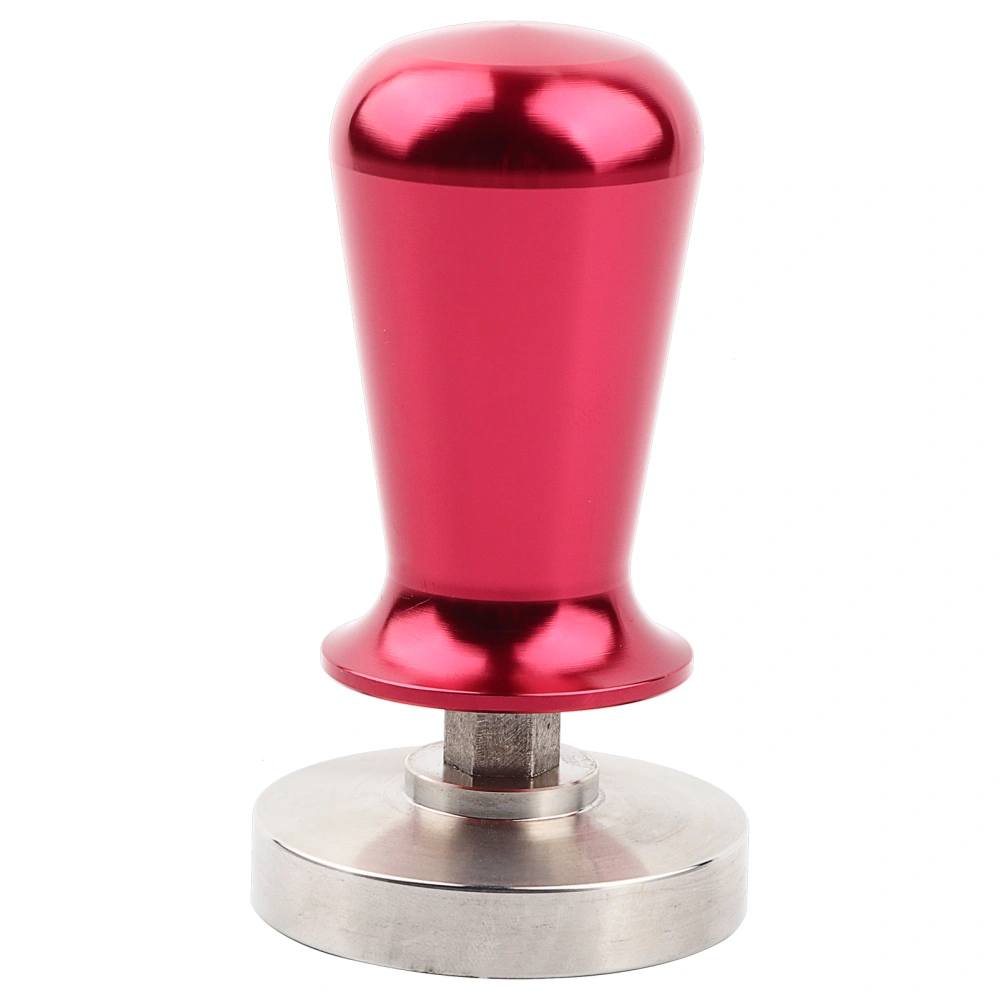 57.5mm Stainless Steel Coffee Tamper Flat Base Elastic Coffee Bean Press Tool Kitchen Supplies Red