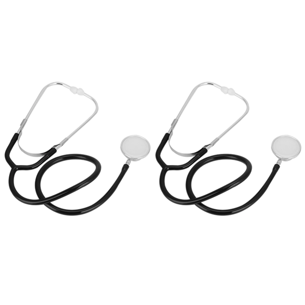 2 Set Dual Head Stethoscope for Doctor Nurse Veterinarian Student Health Care DeviceBlack