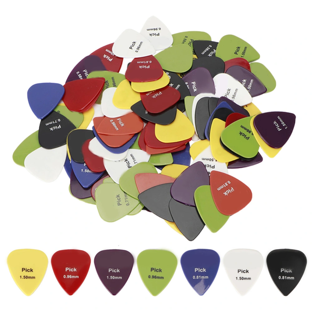 100pcs Guitar Picks Assorted Colors Pick for Ukulee Electric Guitars Part Accessory