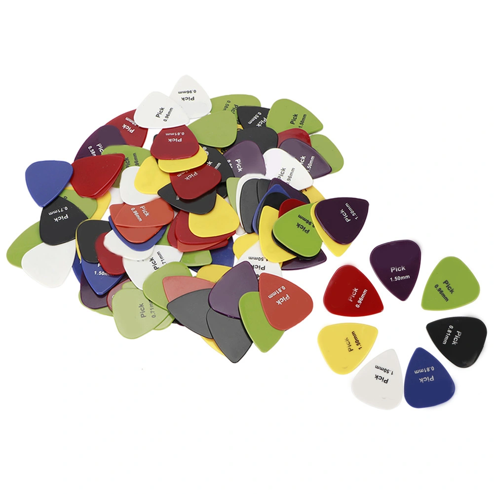 100pcs Guitar Picks Assorted Colors Pick for Ukulee Electric Guitars Part Accessory