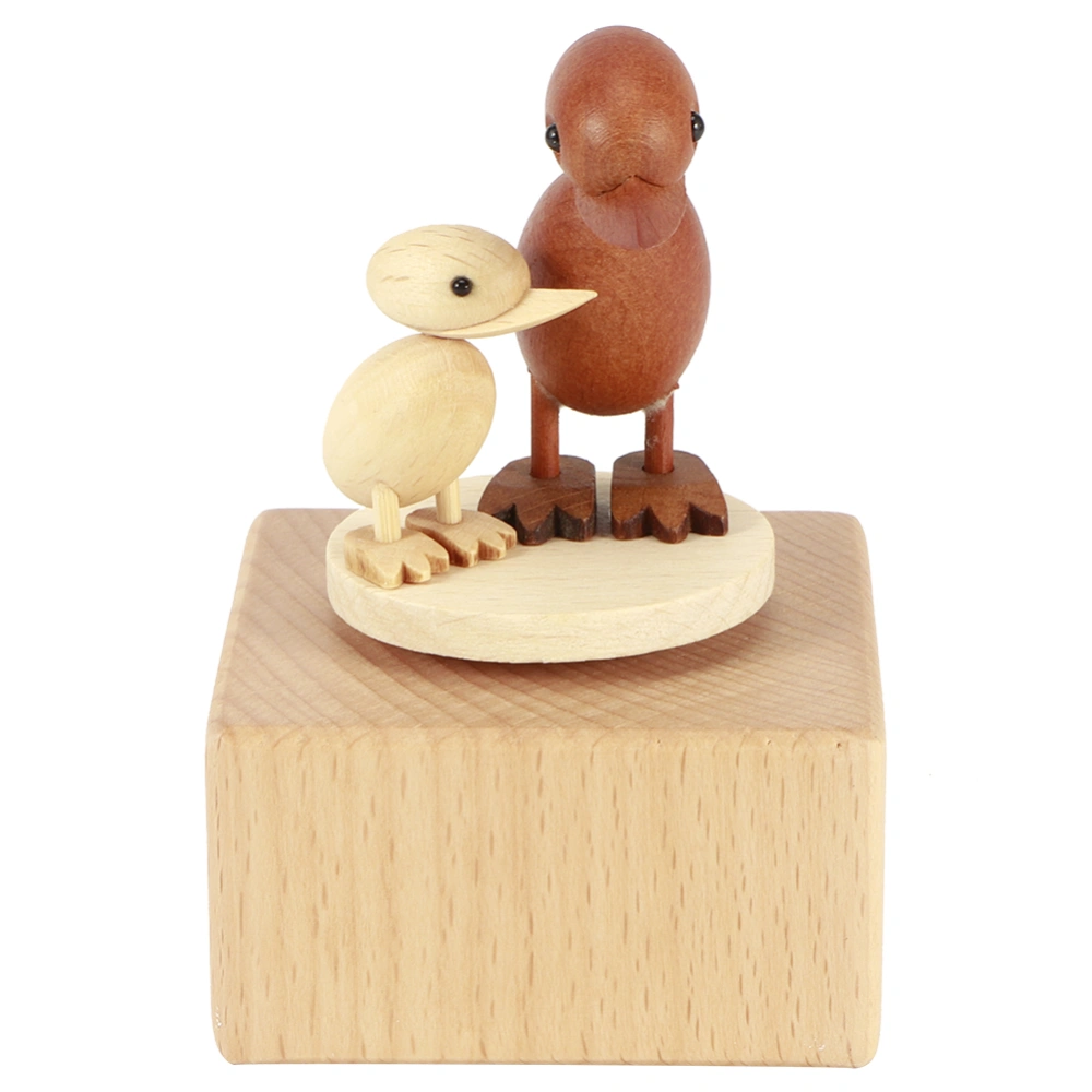 Rotating Animal Musical Box Wooden Music Box Valentine's Day Wedding Gift Table DecorationDuck