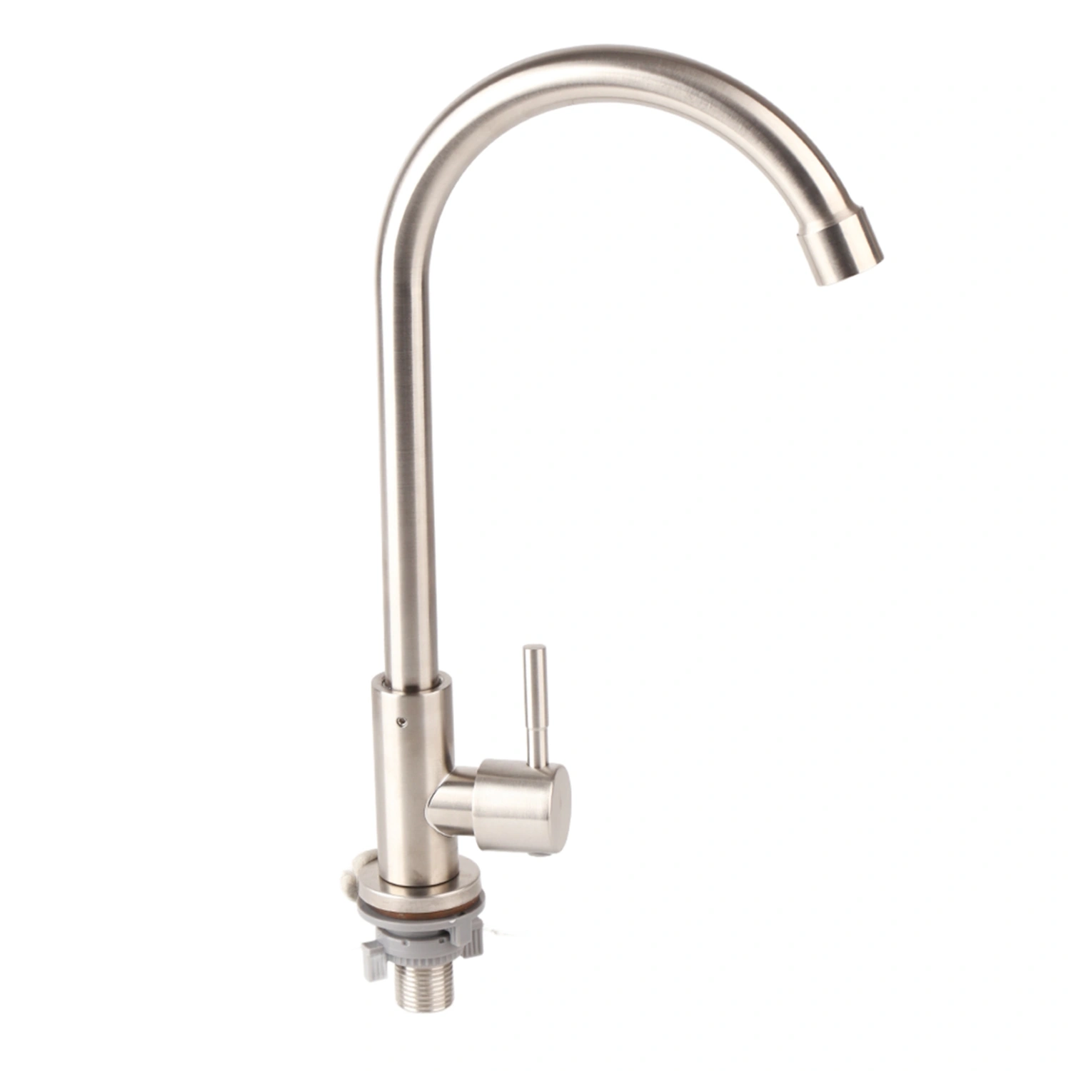 G1/2in Thread Stainless Steel Single Cold Single Hole Sink Water Tap 360 Degree Rotation Kitchen Faucet
