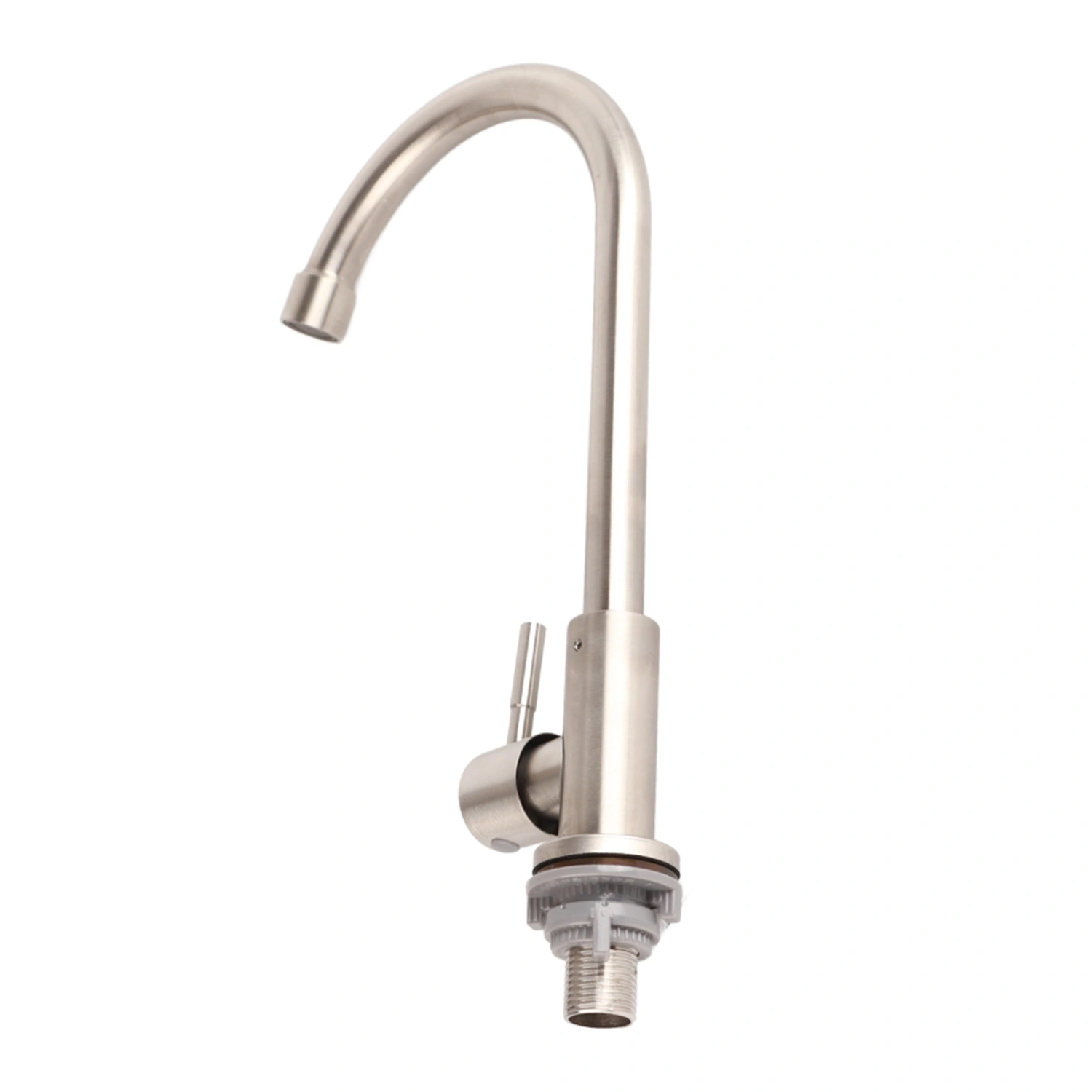 G1/2in Thread Stainless Steel Single Cold Single Hole Sink Water Tap 360 Degree Rotation Kitchen Faucet