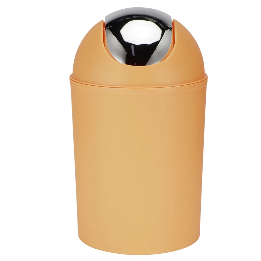 Mini Flip Lid Home Living Room Bedroom Desktop Bedside Plastic Trash Can Garbage BinOrange