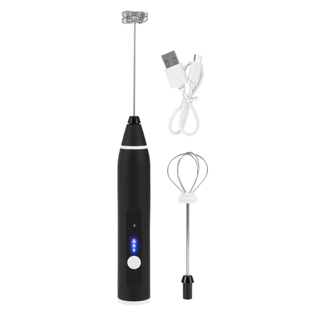 3 Speeds USB Rechargeable Electric Milk Frother Handheld Coffee Mixer Stirrer Egg Beater